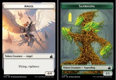 Saproling // Angel (0003) Double-Sided Token - Foil