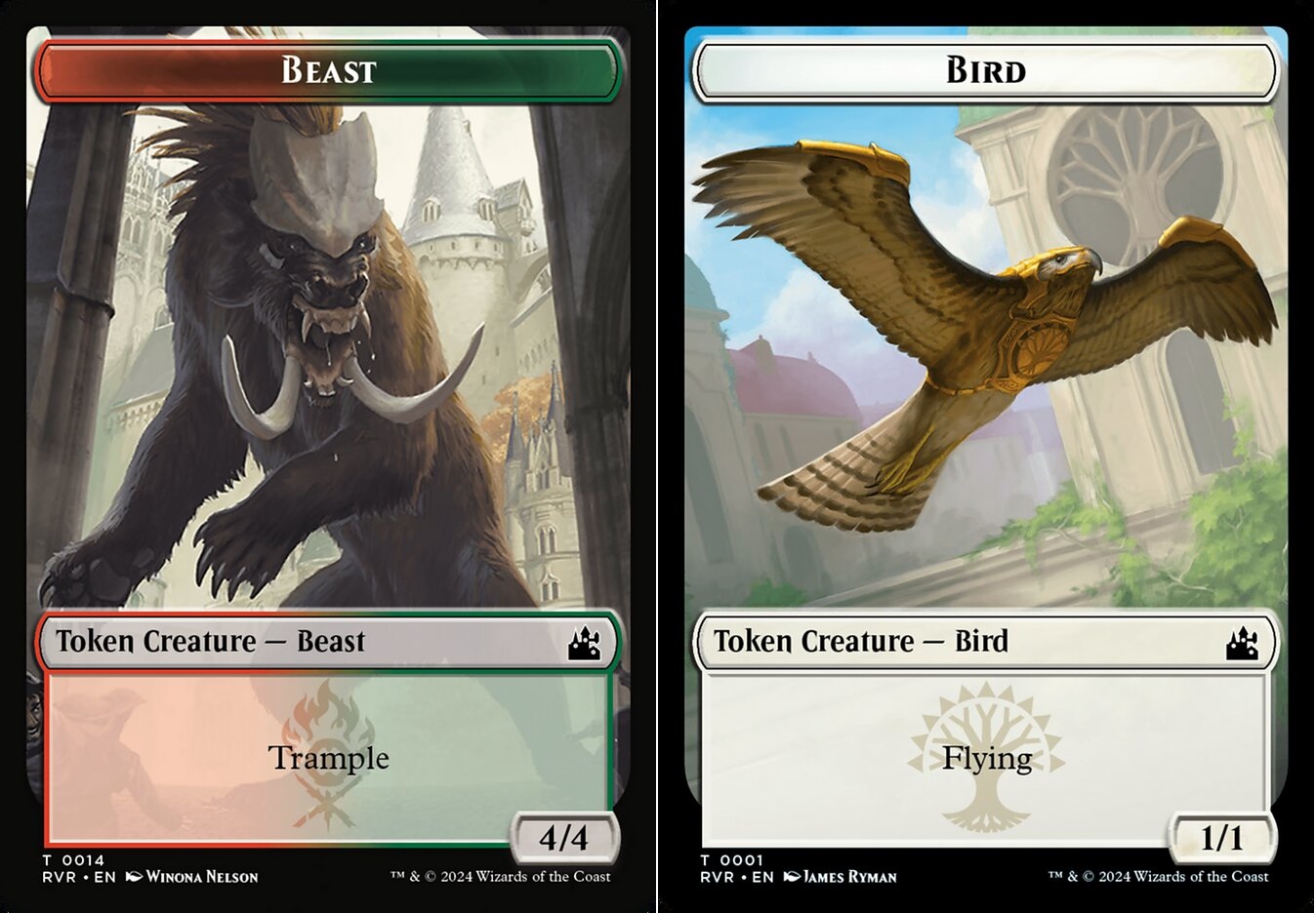 Beast (0014) // Bird (0001) Double-Sided Token - Foil