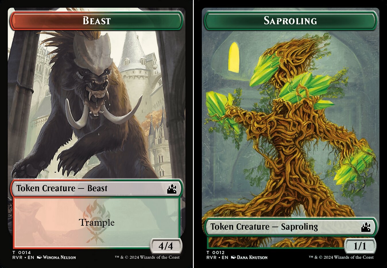 Saproling // Beast Double-Sided Token - Foil