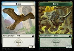 Bird // Rhino Double-Sided Token - Foil