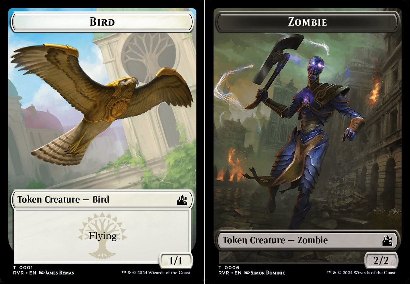 Bird (0001) // Zombie (0006) Double-Sided Token - Foil