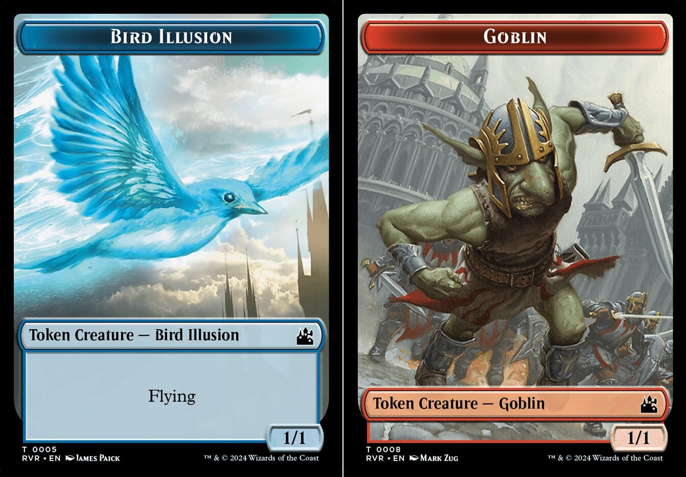 Bird Illusion (0005) // Goblin (0008) Double-Sided Token - Foil