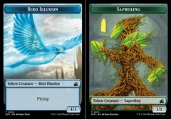 Bird Illusion (0005) // Saproling (0012) Double-Sided Token - Foil