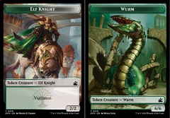 Elf Knight // Wurm Double-Sided Token - Foil