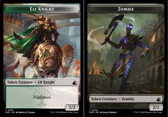 Elf Knight (0015) // Zombie (0006) Double-Sided Token - Foil