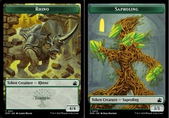 Rhino (0011) // Saproling (0012) Double-Sided Token - Foil