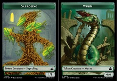 Token - Saproling (0012) // Wurm (0013) Double-Sided - Foil