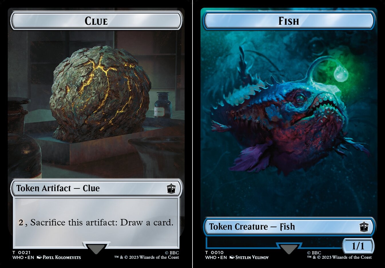 Clue (0021) // Fish (0010) Double-sided Token - Foil