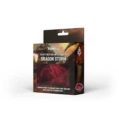 Dice Bag: Velvet Compartment Bag with Pockets- Dragon Storm Red Dragon Scales