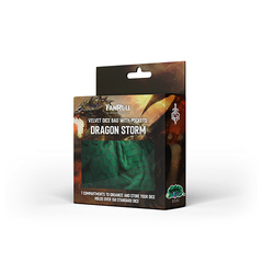 Dice Bag: Velvet Compartment Bag with Pockets- Dragon Storm Green Dragon Scales