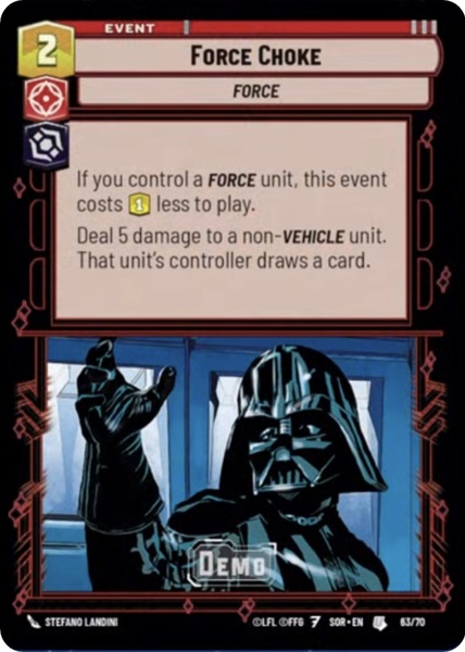 Force Choke - More Tcg's » Star Wars Unlimited » Star Wars Unlimited 