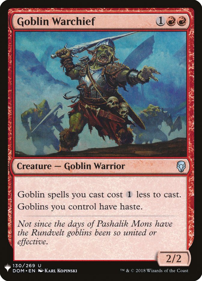 Goblin Warchief - The List