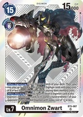 Omnimon Zwart - BT5-087 - SR (Starter Deck 15 & 16 Pre-Release Winner) - Foil