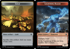 Gold (0025) // Lightning Rager (0013) Double-sided Token