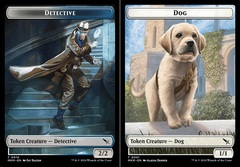 Detective (0010) // Dog (0001) Double-Sided Token - Foil