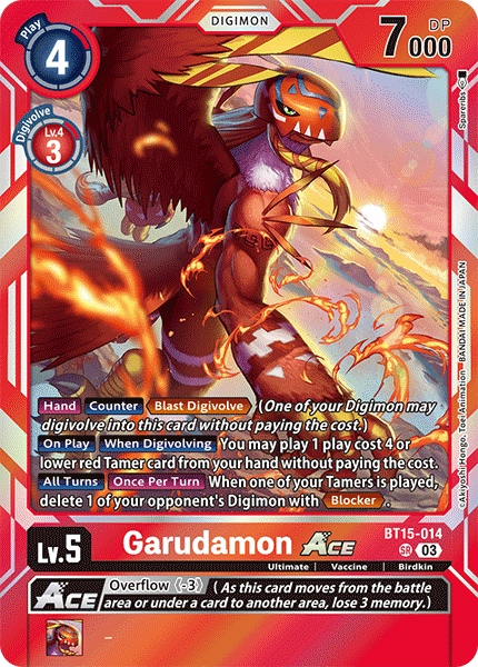 Garudamon Ace - BT15-014 - SR - Foil