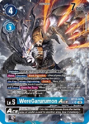 WereGarurumon Ace - BT15-026 - SR - Alternate Art - Foil