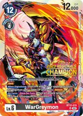 WarGreymon - BT12-070 - SR (2023 Regionals Champion) - Foil