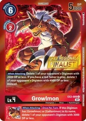 Growlmon - EX2-009 - C (2023 Regionals Finalist) - Foil