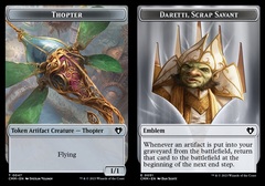 Thopter (0047) // Emblem - Daretti, Scrap Savant (0051) Double-Sided Token