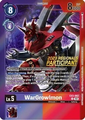 WarGrowlmon - EX3-062 - U (2023 Regionals Participant) - Foil