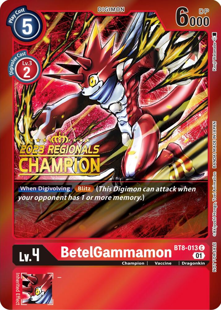 BetelGammamon - BT8-013 - C (2023 Regionals Champion) - Foil