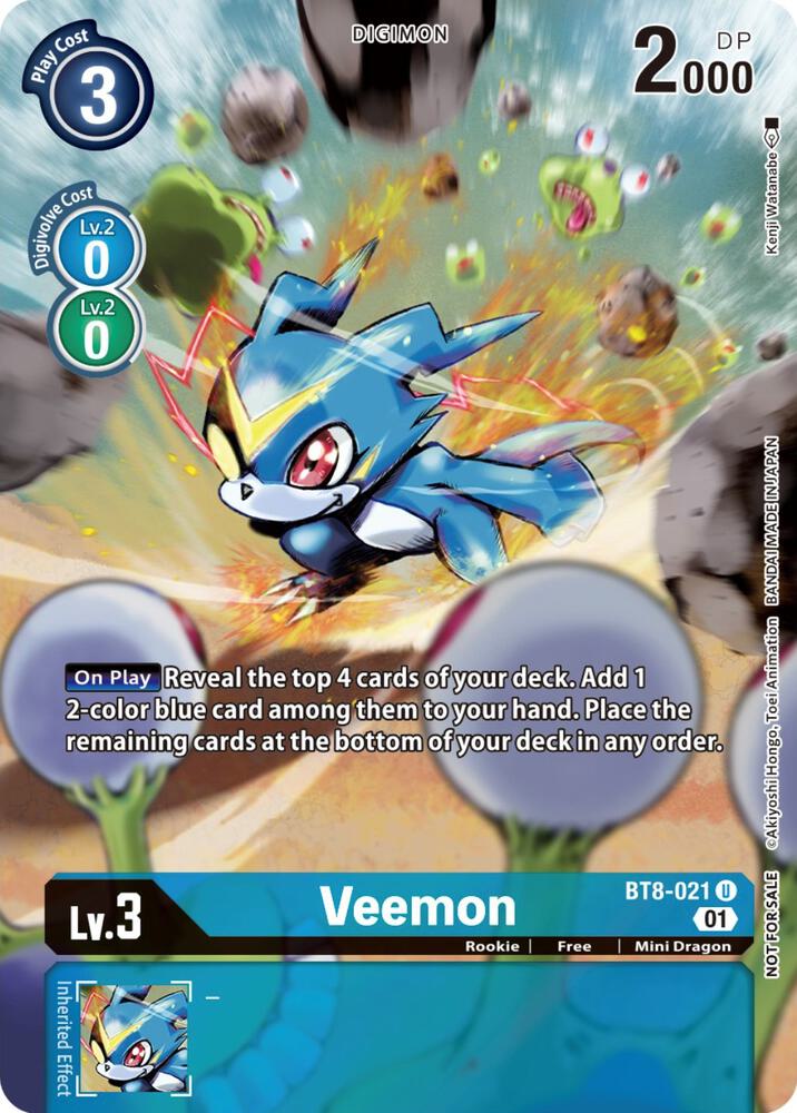 Veemon - BT8-021 - U (Dimensional Phase Pre-Release) - Foil