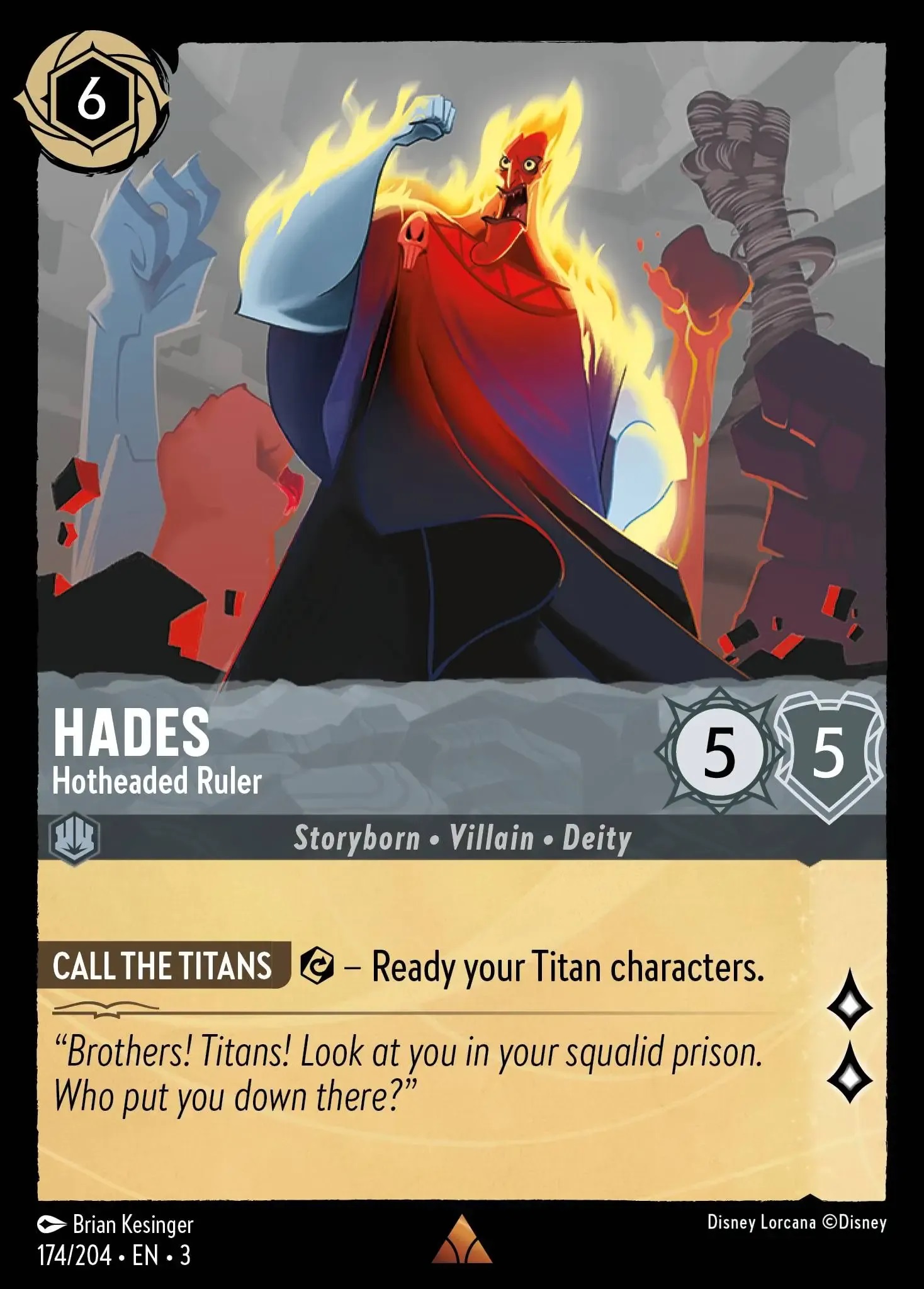 Hades - Hotheaded Ruler - 174/204 - Rare