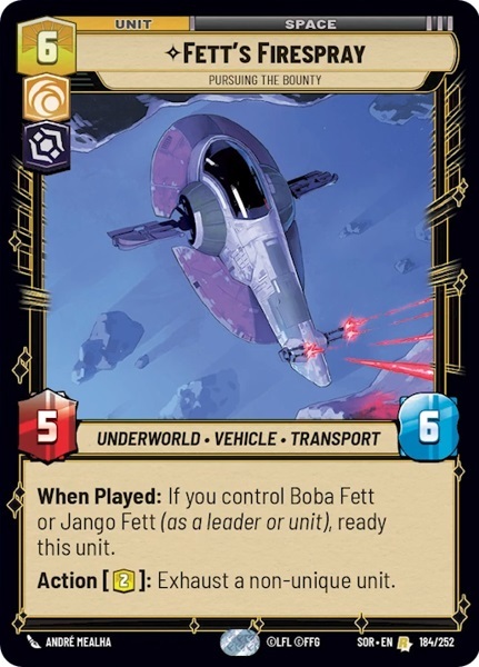 Fetts Firespray - Pursuing the Bounty - Foil