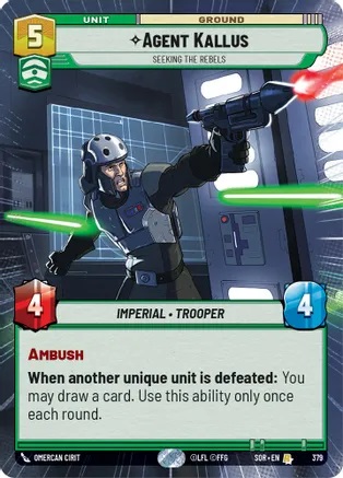 Agent Kallus - Seeking the Rebels - Hyperspace - Foil