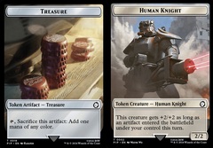 Human Knight (0002) // Treasure (0018) Double-Sided Token