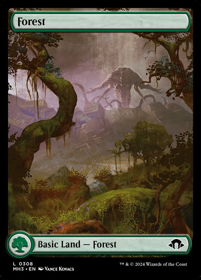 1x (308) Forest - FULL ART Land MTG Modern Horizons 3 NM