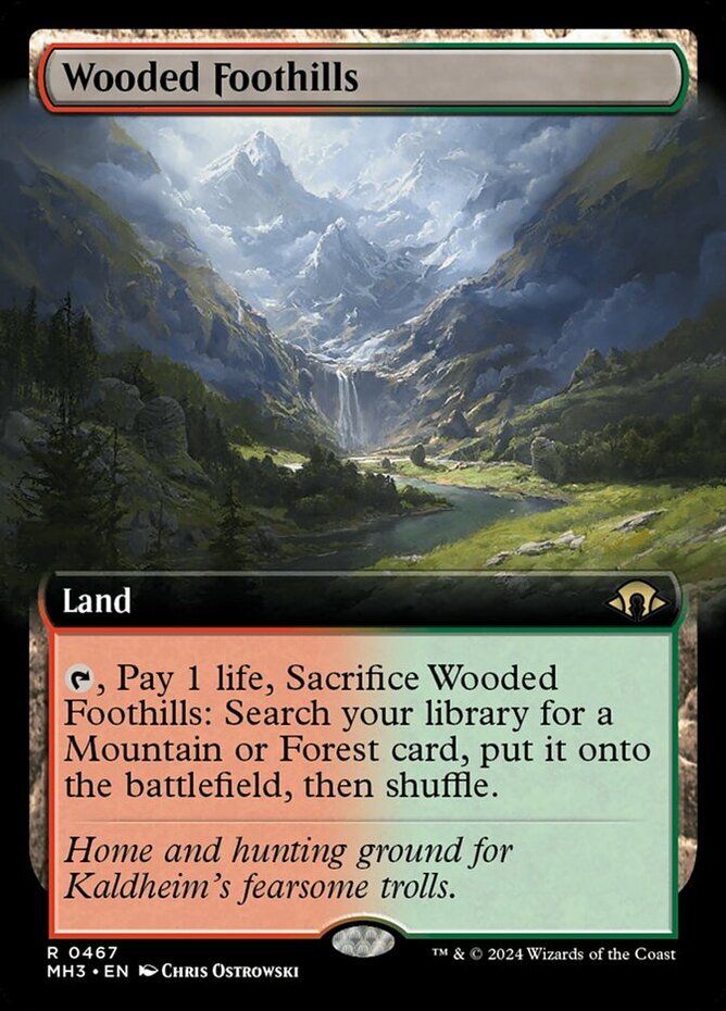 1x Wooded Foothills ~ Extended Art - Foil NM-Mint, English Modern