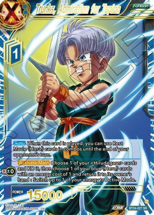 Trunks, Admiration of Tapion - BT24-027 - SR - Foil