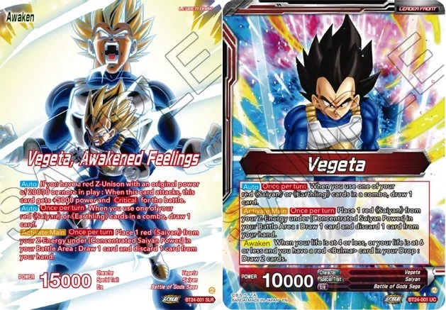 Vegeta // Vegeta, Awakened Feelings - BT24-001 - SLR - Foil