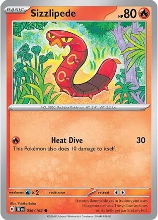 Sizzlipede - 036/162 - Common - Reverse Holo