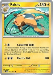 Raichu - 052/162 - Common - Reverse Holo