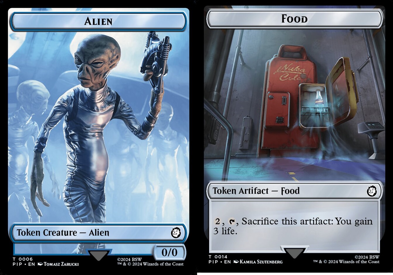 Alien (0006) // Food (0014) - Foil - Double-Sided Token