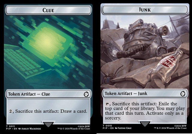 Clue (0011) // Junk (0015) - Foil - Double-Sided Token