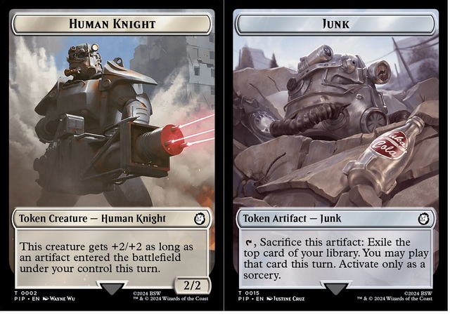 Human Knight (0002) // Junk (0015) - Double-Sided Token