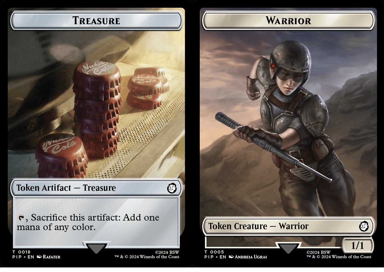 Treasure (0018) // Warrior (0005) - Foil - Double-Sided Token