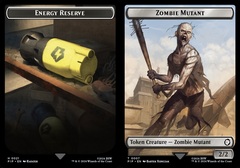 Energy Reserve (0021) // Zombie Mutant (0007) - Foil - Double-Sided Token