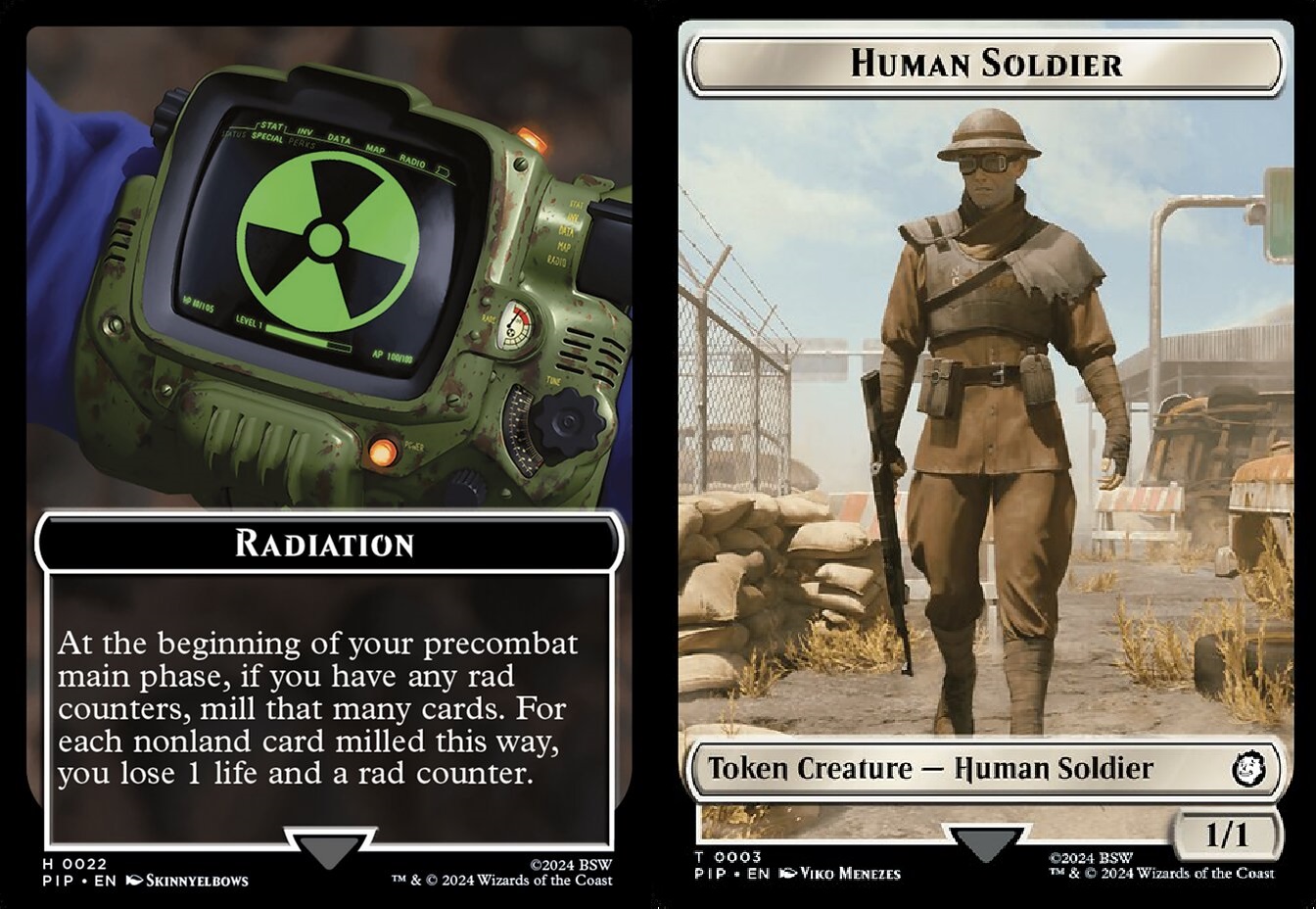 Radiation (0022) // Human Soldier (0003) - Foil - Double-Sided Token