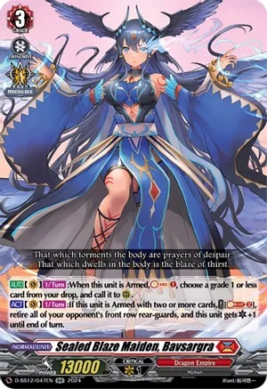 Sealed Blaze Maiden, Bavsargra - D-SS12/047EN - RR