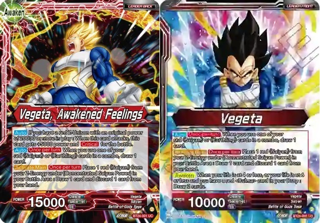 Vegeta // Vegeta, Awakened Feelings - BT24-001 - UC - Silver Foil