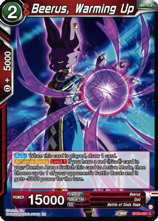 Beerus, Warming Up - BT24-021 - C - Silver Foil
