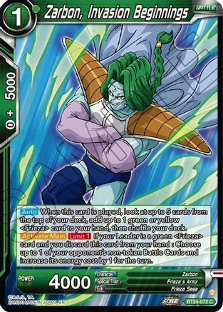 Zarbon, Invasion Beginnings - BT24-072 - C - Silver Foil