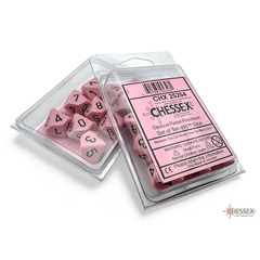 Chessex Dice CHX25264 10d10 Opaque: Pastel Pink/Black