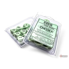 Chessex Dice CHX25265 10d10 Opaque: Pastel Green/Black