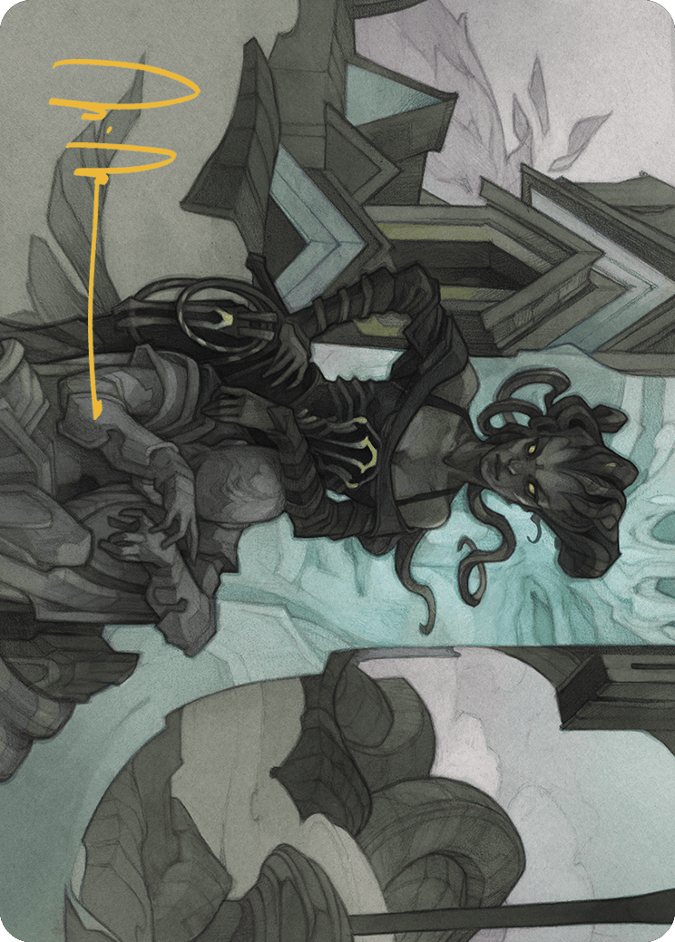 Vraska Joins Up Art Card - Gold-Stamped Signature